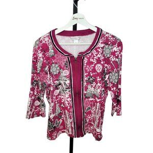 CHRISTOPHER & Banks Zip Front  Top